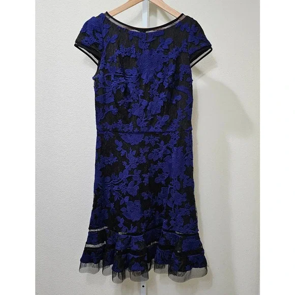 tadashi shoji embroidered lace sheath dress Tadashi Shoji Colorblock Lace Cocktail Dress